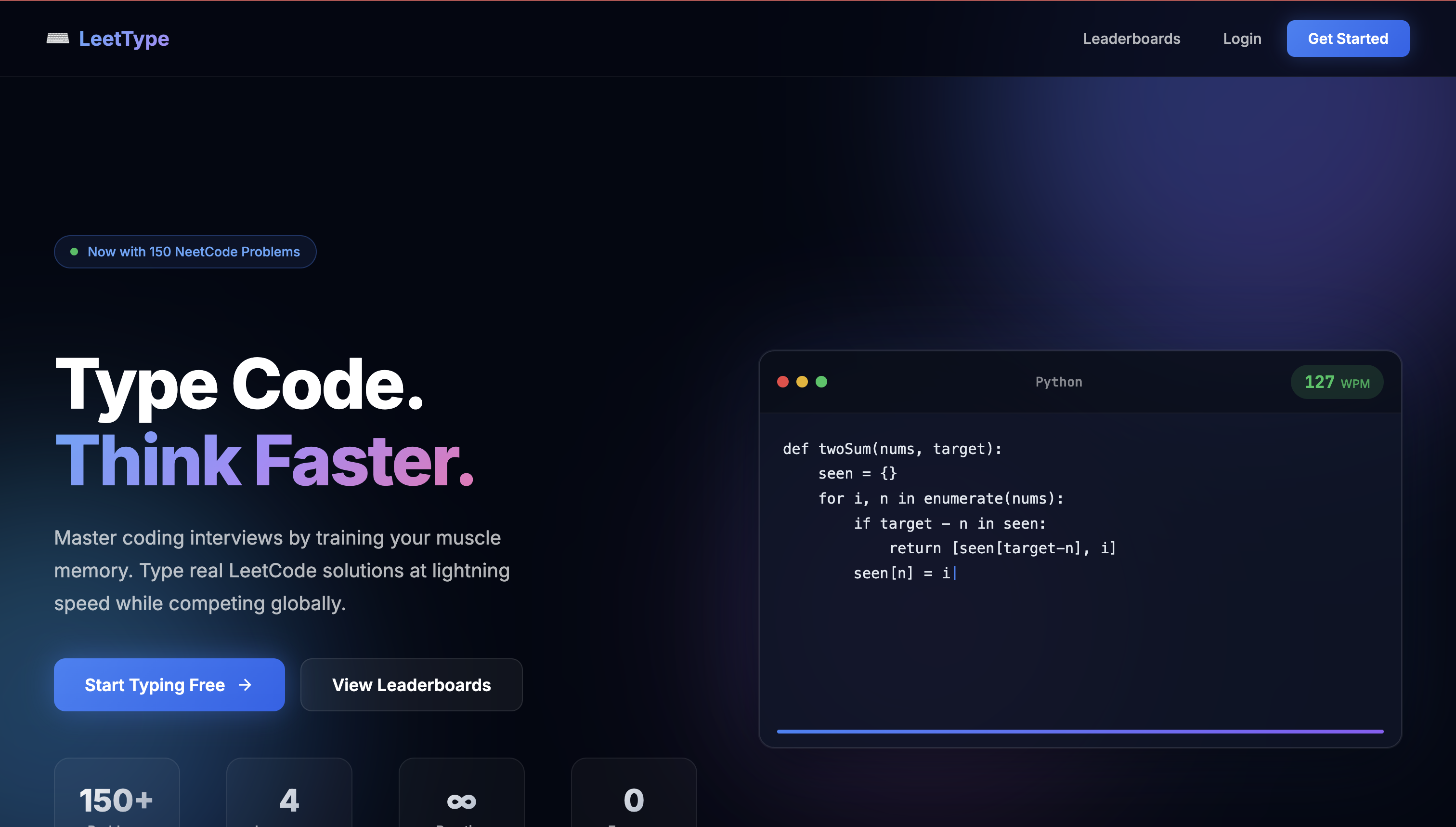 Leet Type Project Screenshot